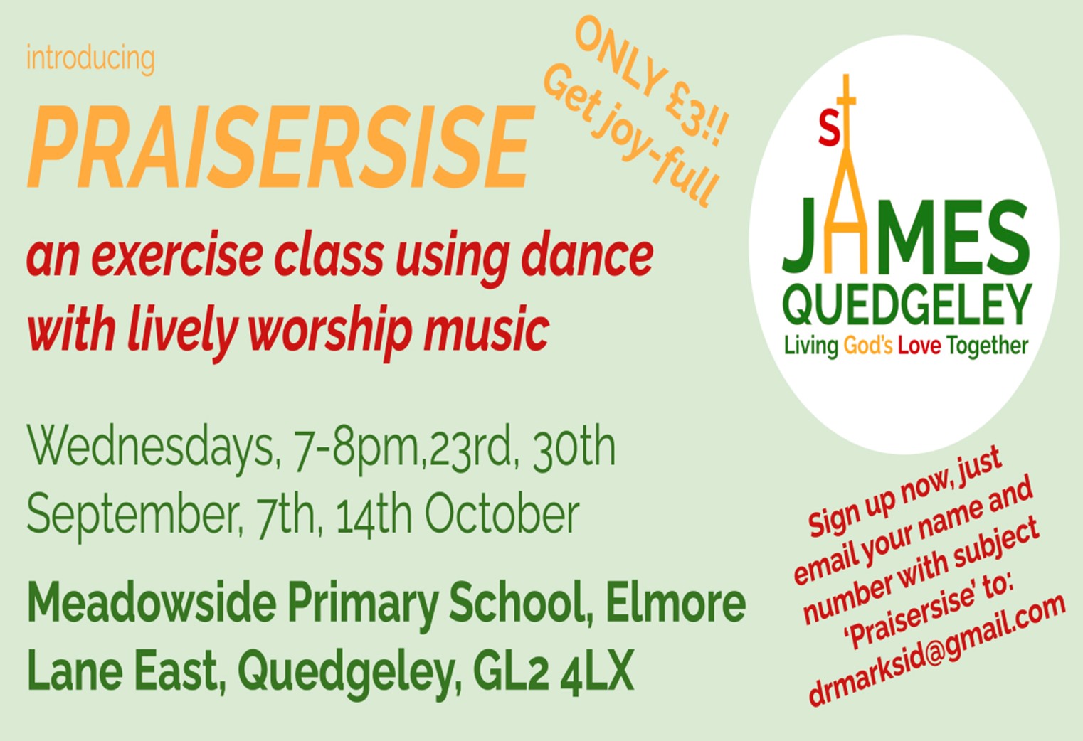 PRAISERSISE -exercise class open to everyone lots of fun! Please click on photo above for more information